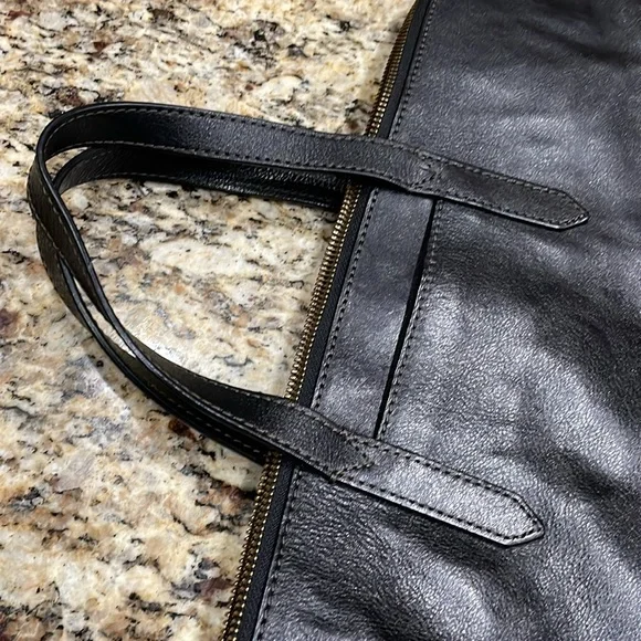 Fossil Shoulder/Laptop Bag Black Leather